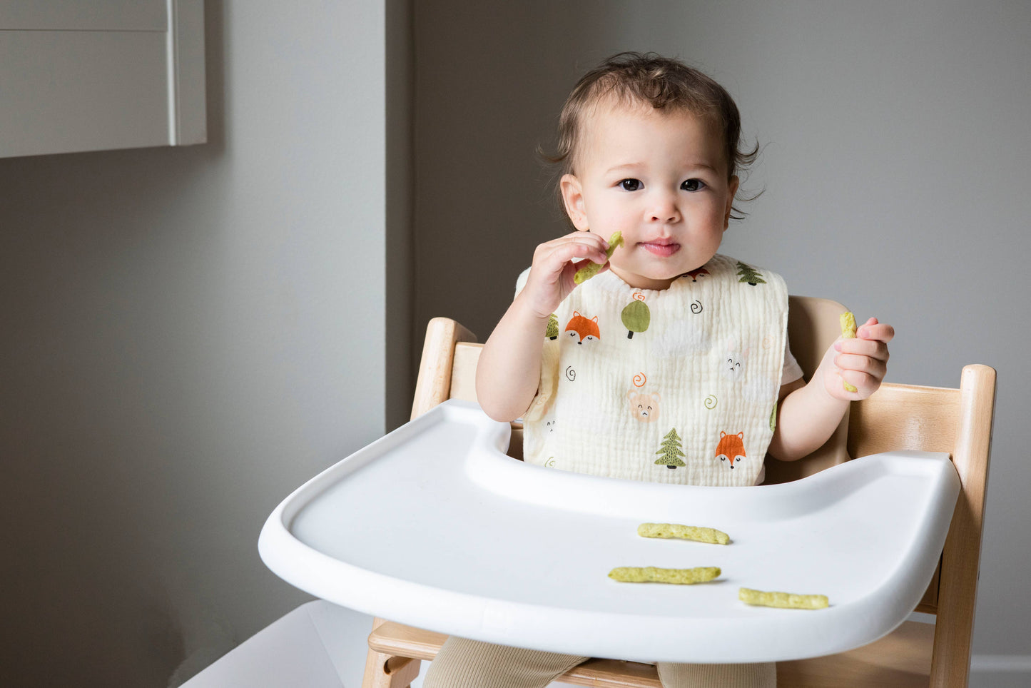 Baby Bib Set, Woodland Muslin Cotton, Set Of 2