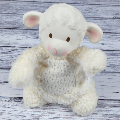 Bahbah the Lamb Baby Soft Toy w/ Natural Rubber Teether Head