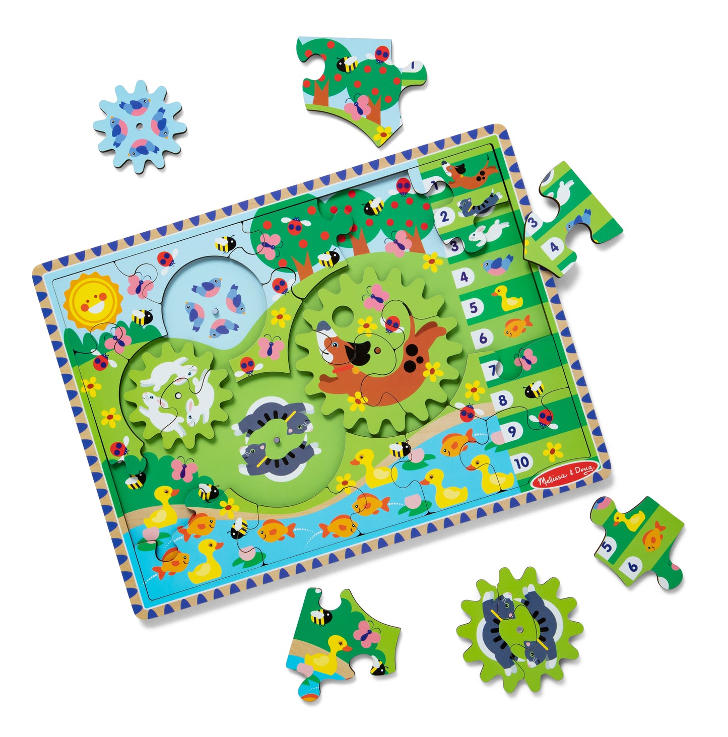 Animal Chase I-Spy Wooden Gear Puzzle