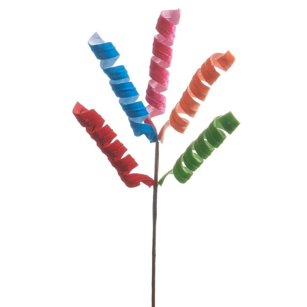 18" Bright Multicolor Twirl Spray