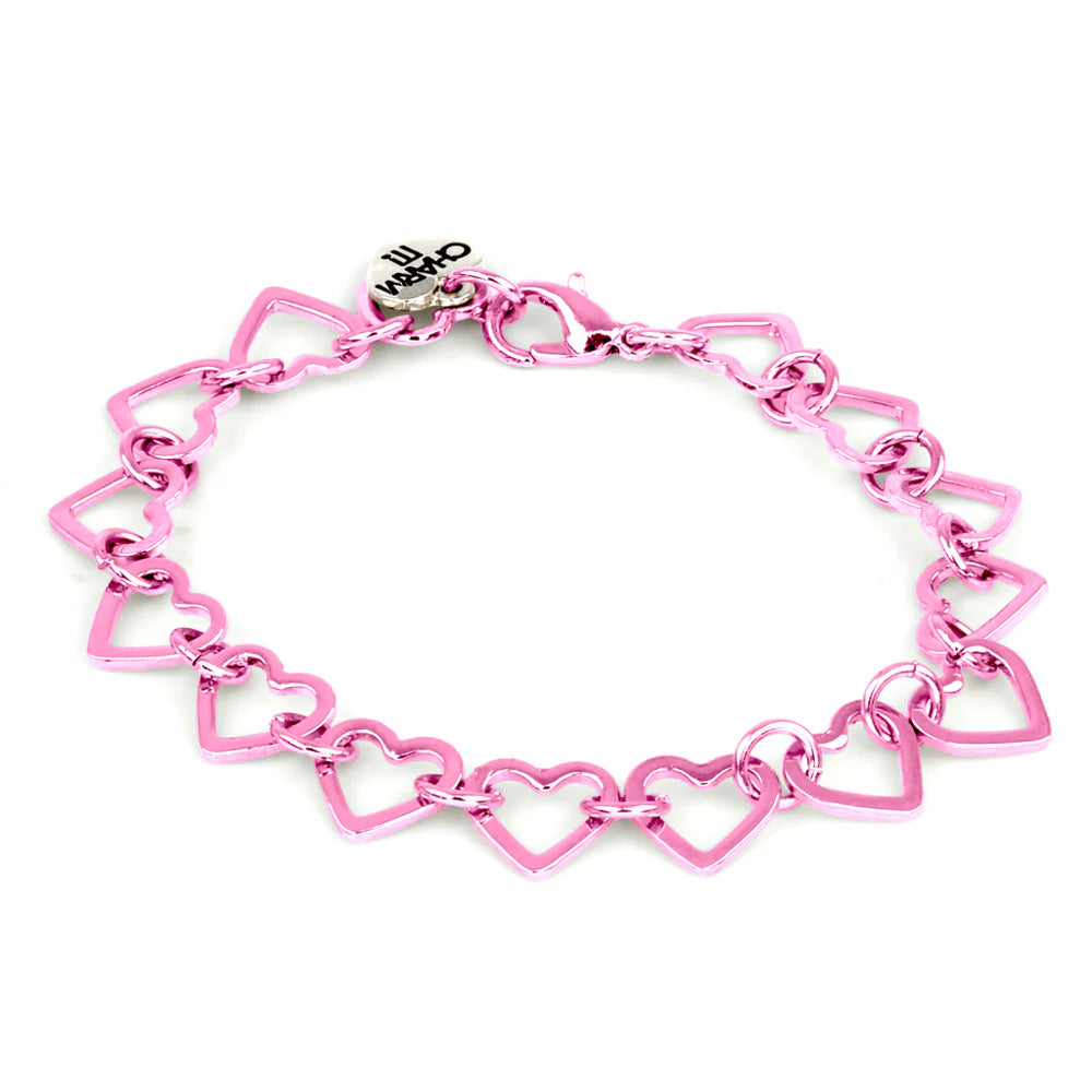 PINK HEART CHAIN BRACELET