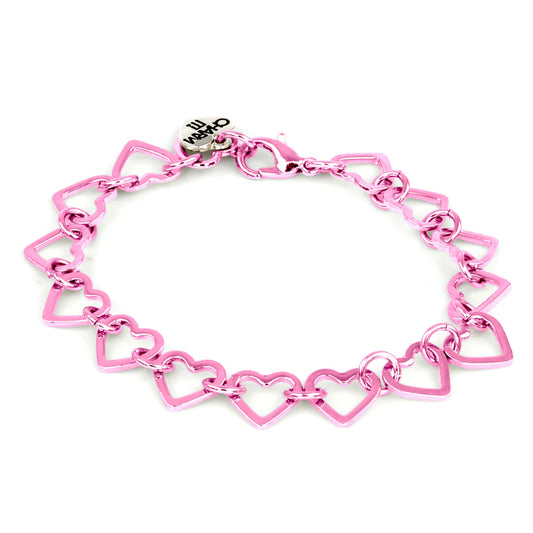 PINK HEART CHAIN BRACELET