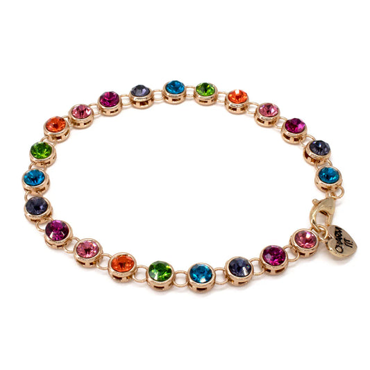 GOLD RAINBOW RHINESTONE BRACELET