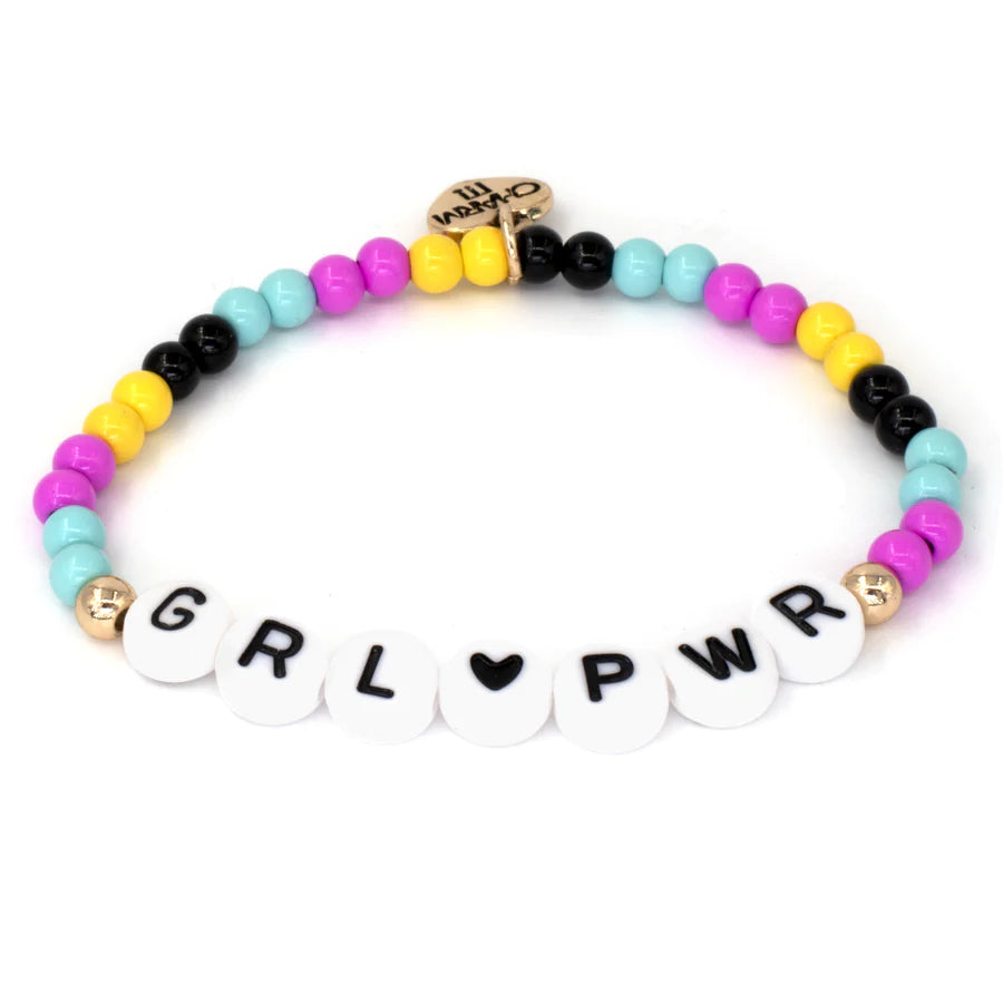 Gold GRL-PWR stretch bracelet-multi color