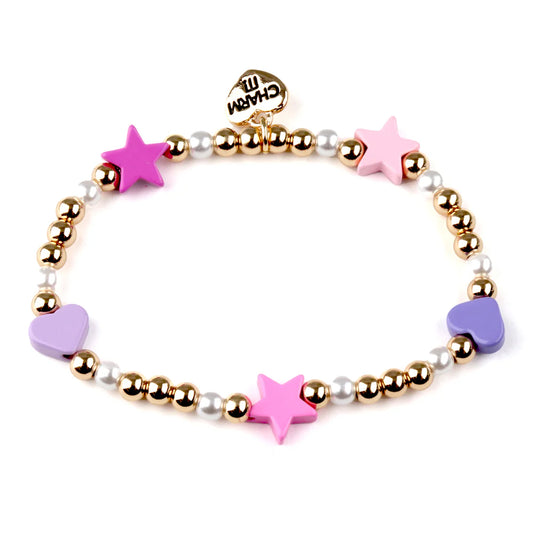 MULTI HEART & STAR PEARL GOLD