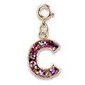 Gold Pink Glitter Letter C Charm