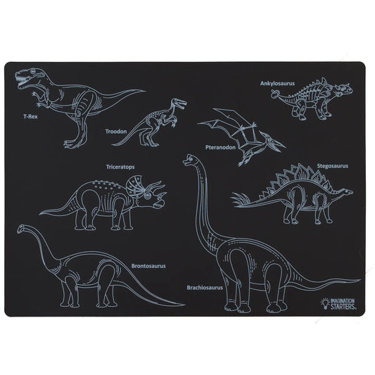 Chalkboard Dinosaur Coloring Placemat 12x17