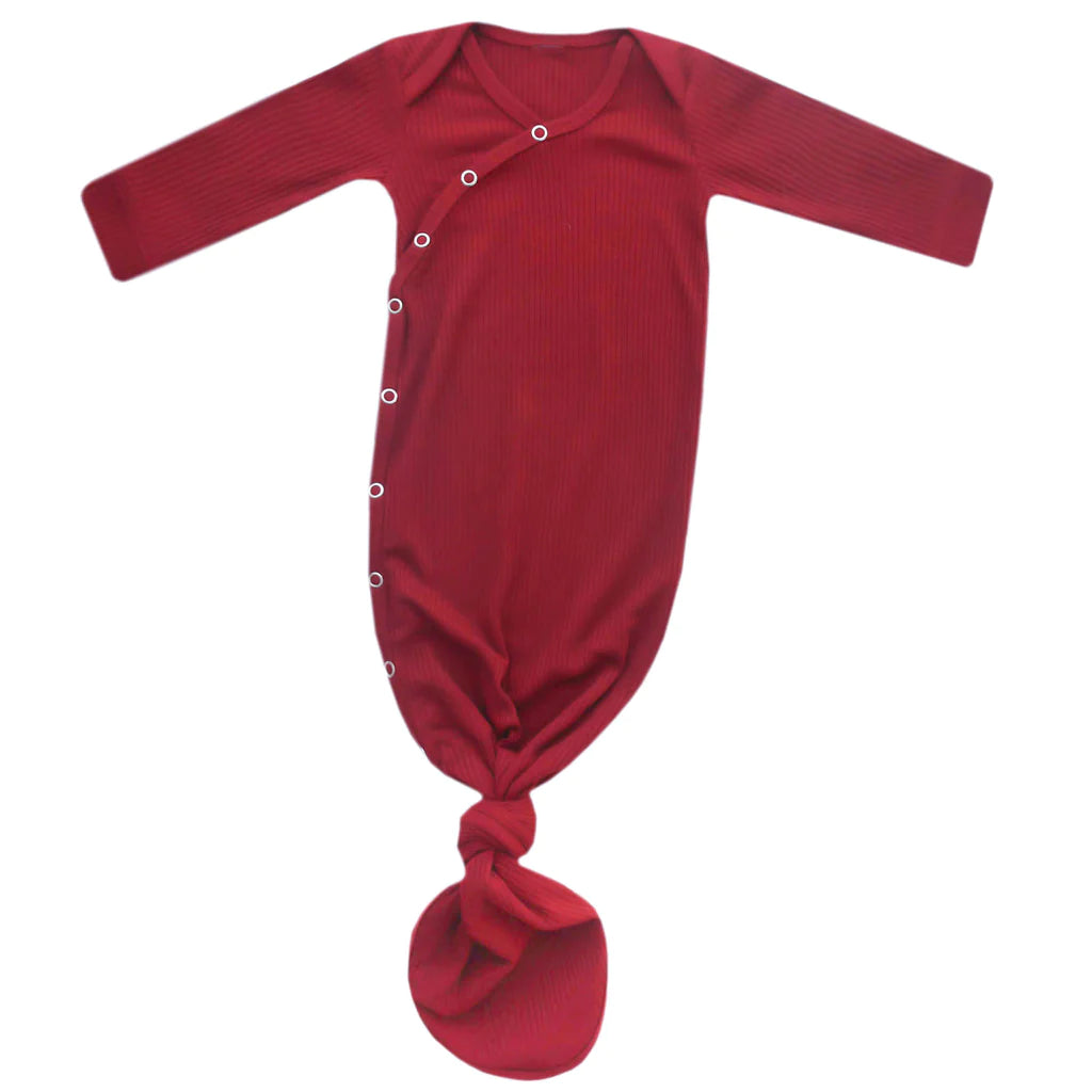 Cranberry Newborn Knotted Gown