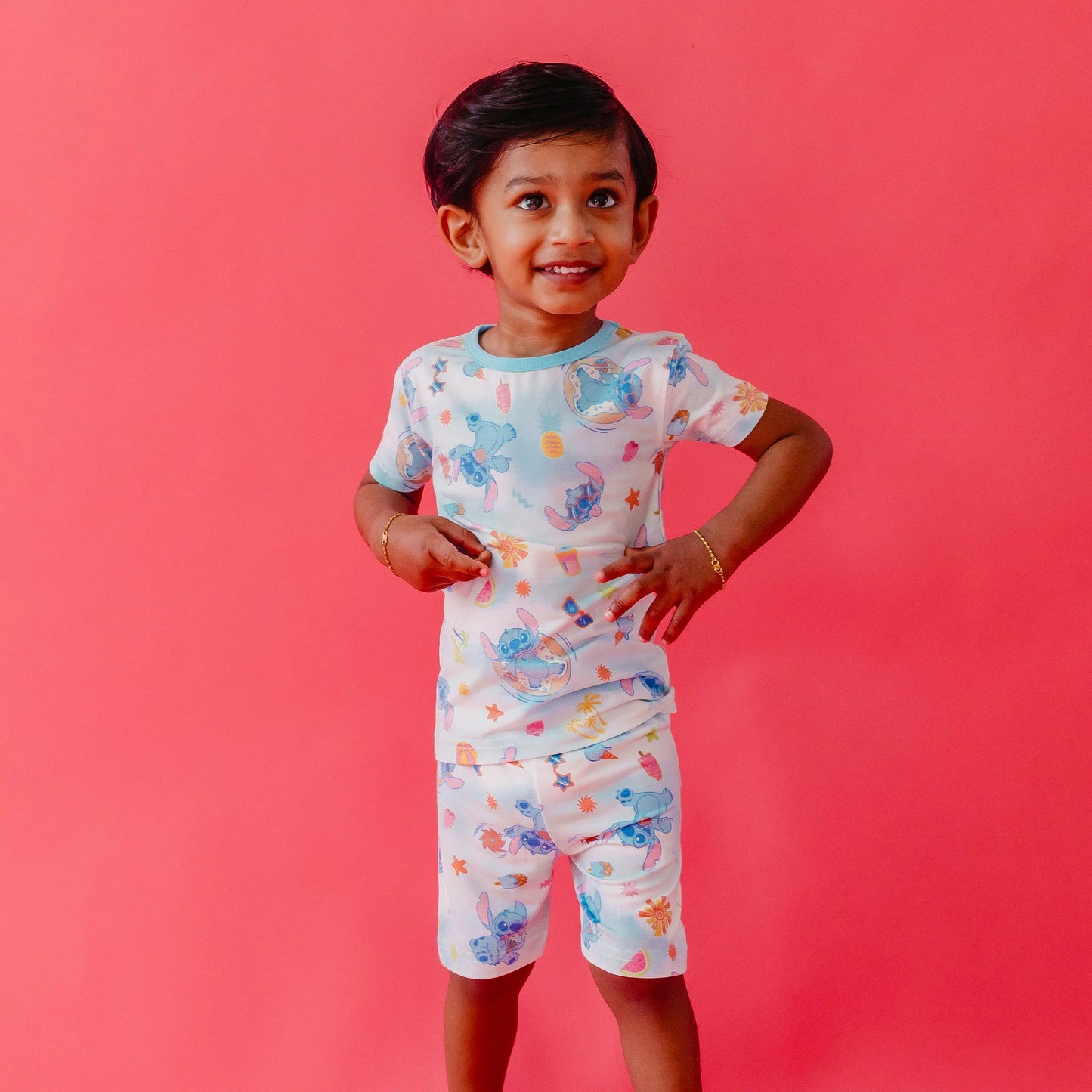 Copper Pearl Short Sleeve Pajama set Disney Stitch Dreamsickle