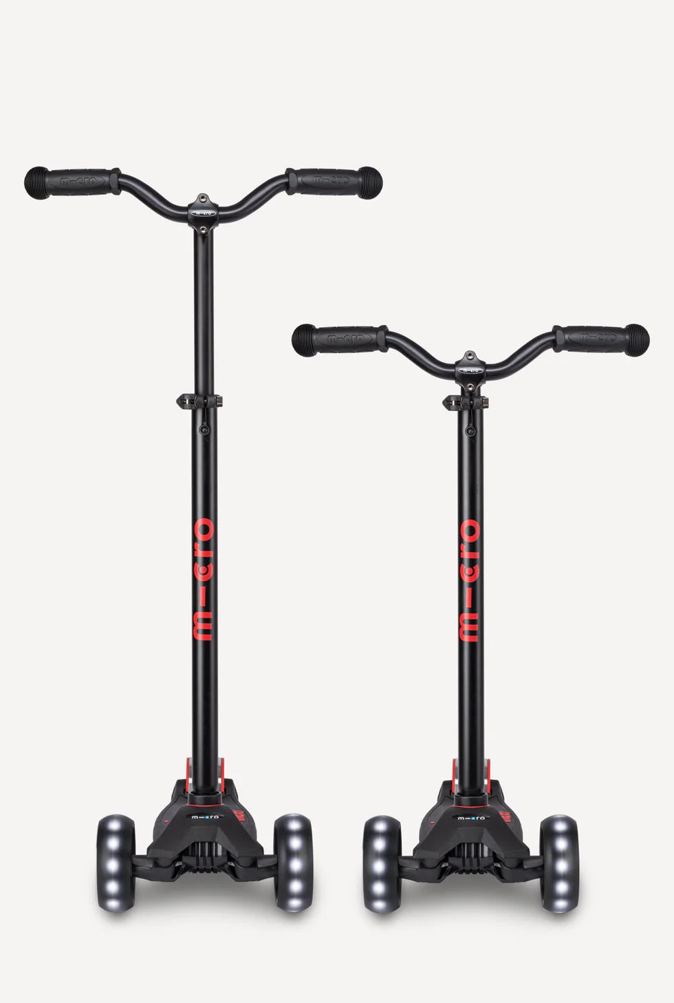 Micro Maxi Pro LED Scooter - Black/Red: Ages 5 - 12