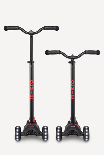 Micro Maxi Pro LED Scooter - Black/Red: Ages 5 - 12