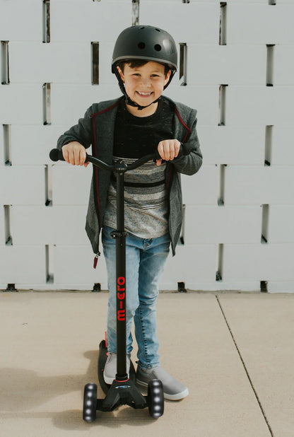Micro Maxi Pro LED Scooter - Black/Red: Ages 5 - 12