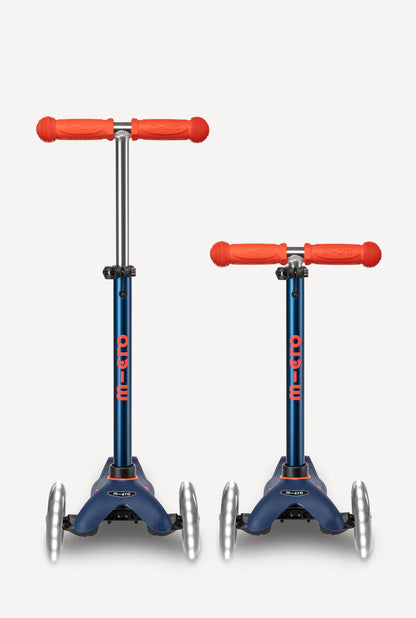 Micro Mini LED Scooter - Navy Blue/Red