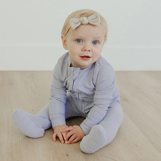 Periwinkle Zip-up Footie