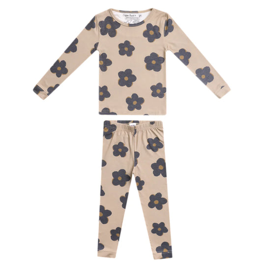Gemma in Tan 2 Piece Long Sleeve Pajama Set