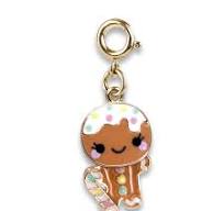 Gold Swivel Gingerbread Man Charm