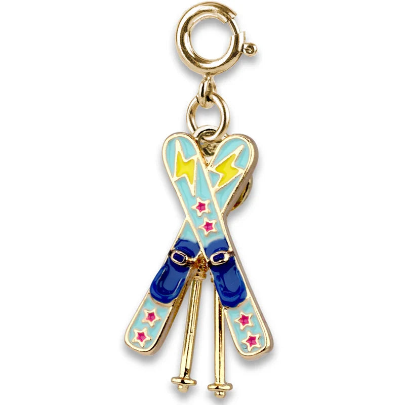 Gold Rebel Giels skis charms
