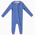 Indigo Rib Knit Zip-up Footie