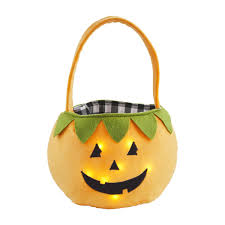 Light Up Pumpkin Treat Bag