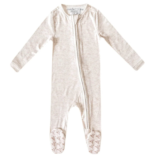 Zip-Up Footie Pajama - Oat