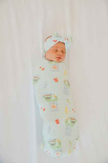 Oscar Grouch Swaddle Blanket