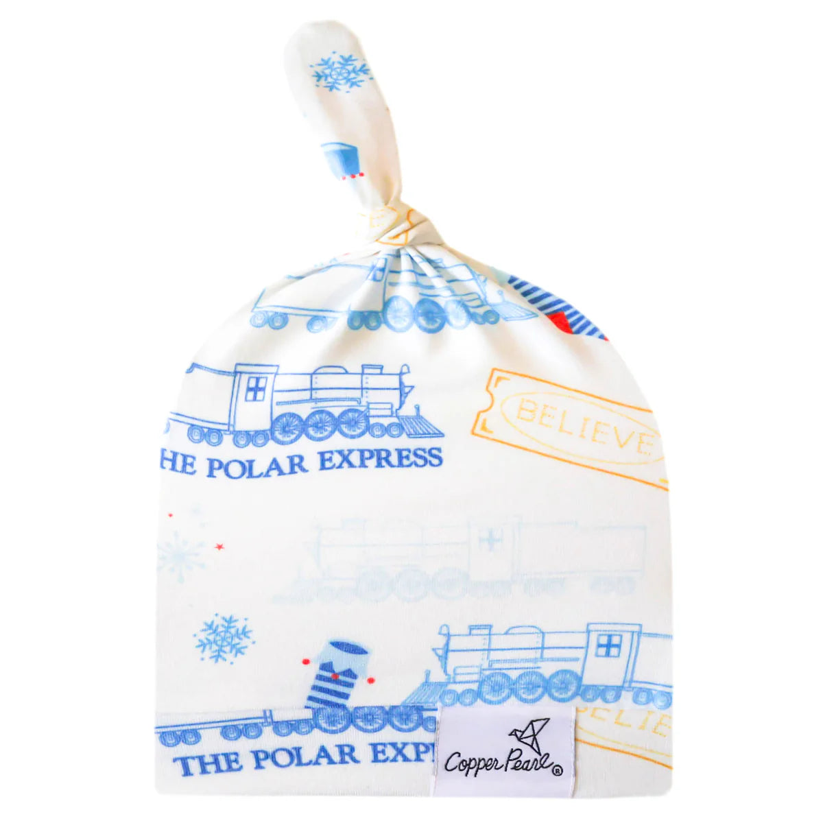 The Polar Express Top Knot Hat 0-4mo