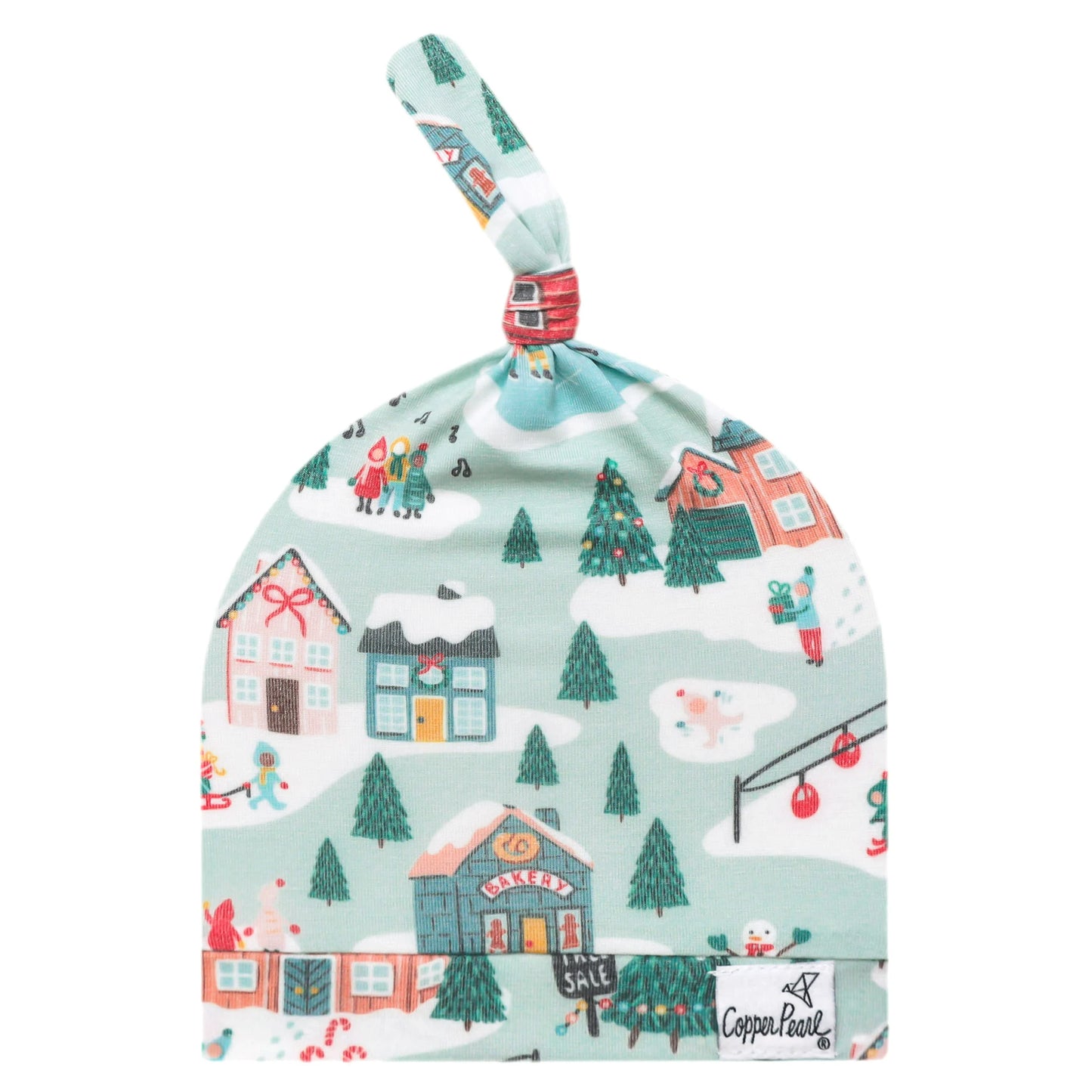 Snowy Slopes Top Knot Hat 0-4mo