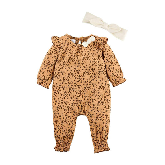 Spotted Fawn One-Piece & Headband Set