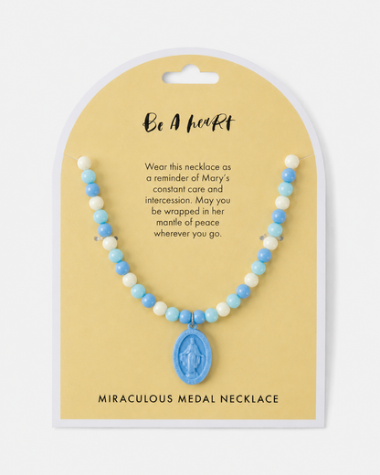 Blue Miraculous Medal Plastic Children's Necklace