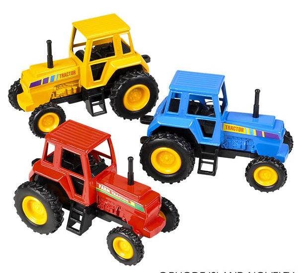 3.75" DIE-CAST PULL BACK FARM TRACTORS