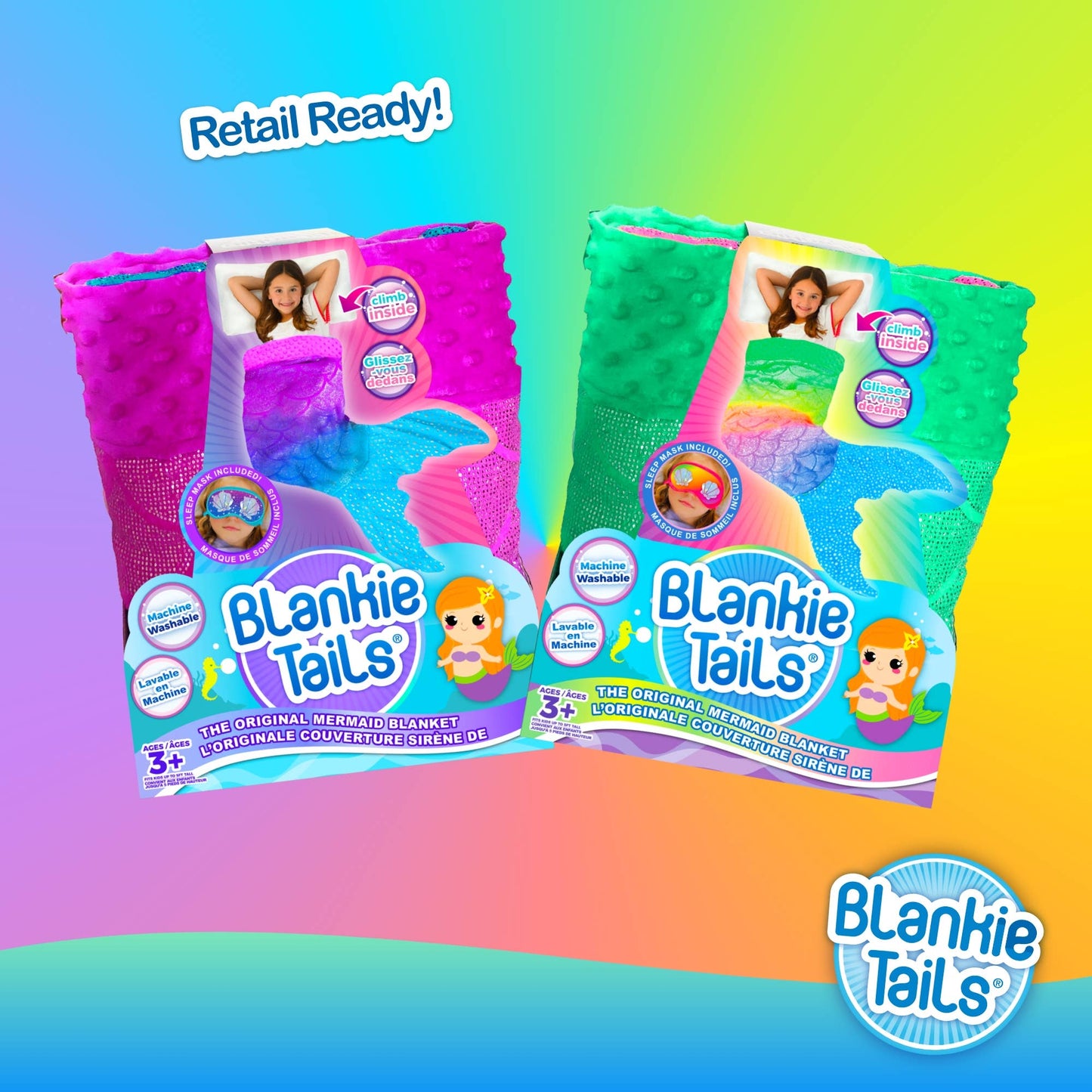 Blankie Tails Glittertail Rainbow Mermaid