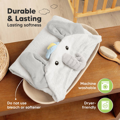 Playpals Hooded Baby Bath Towels for Newborn-Ethan
