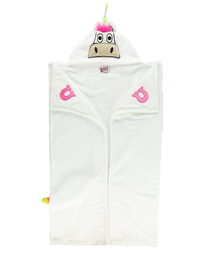 Wearable Hooded Fleece Blankets For Kids - Unicorn