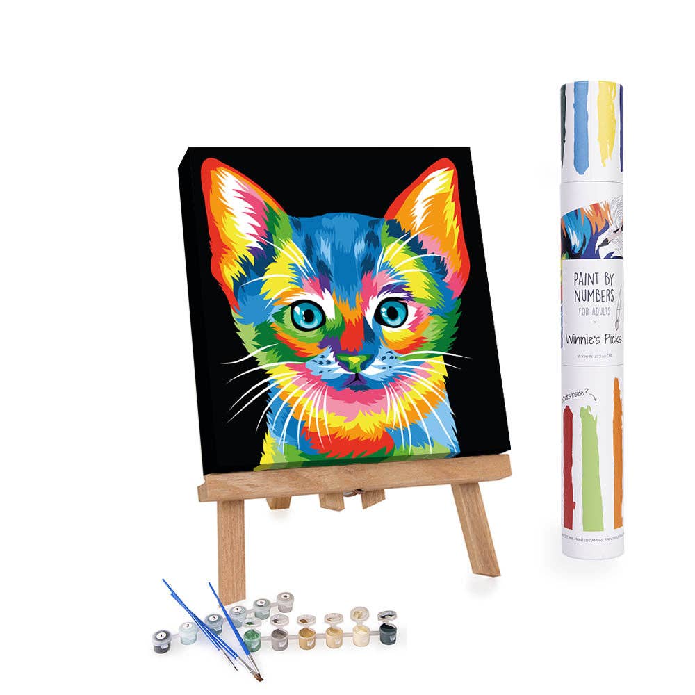 Colorful Kitten - Pop Art Wall Decor - Graduation Paint by Numbers Kit