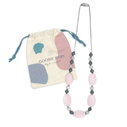 Emma Teething Necklace - Pink Quartz Multi