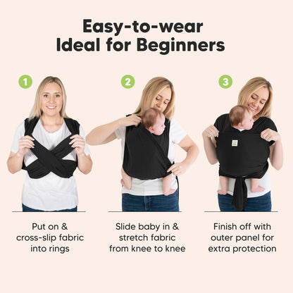 KeaBabies D-Lite Wrap Carrier (Trendy Black)