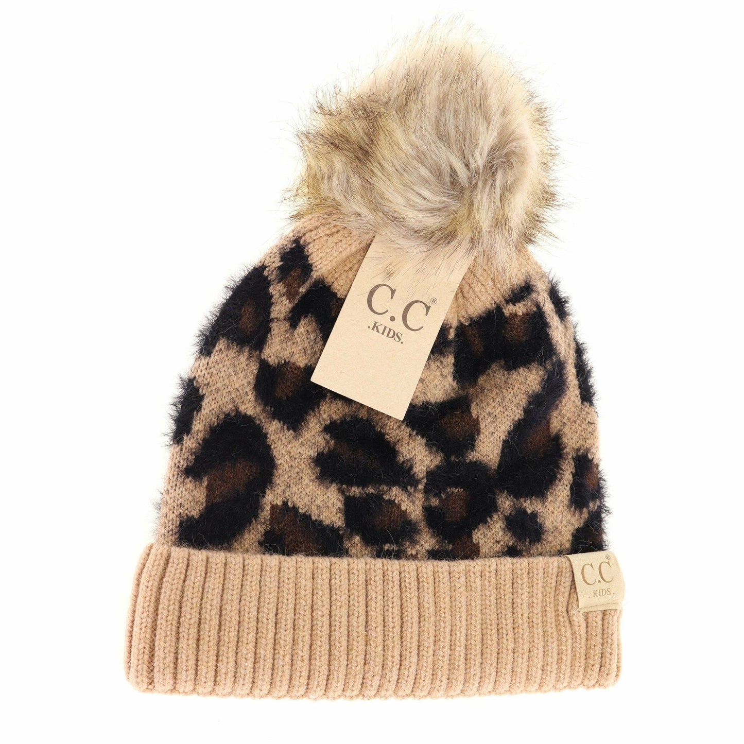 Kids Leopard Pom C.C Beanie for Children