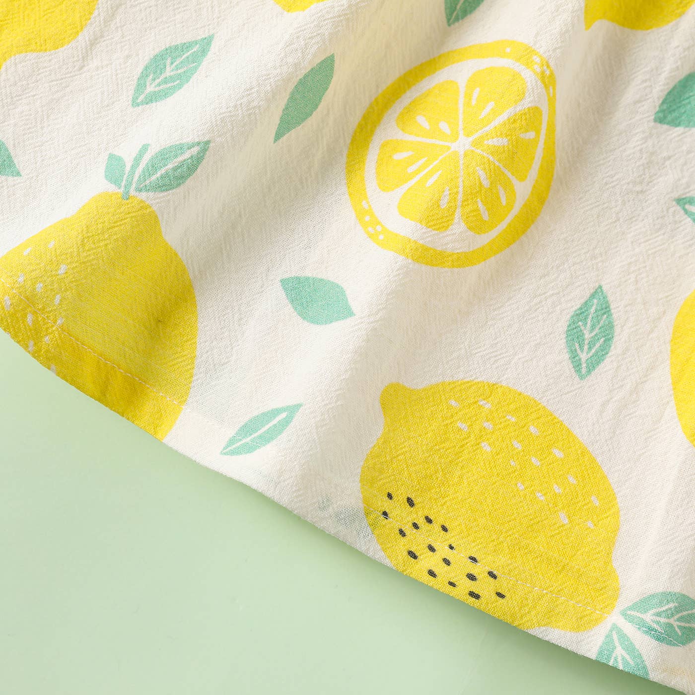 Baby Girl Gingham or Allover Lemon Button Dress