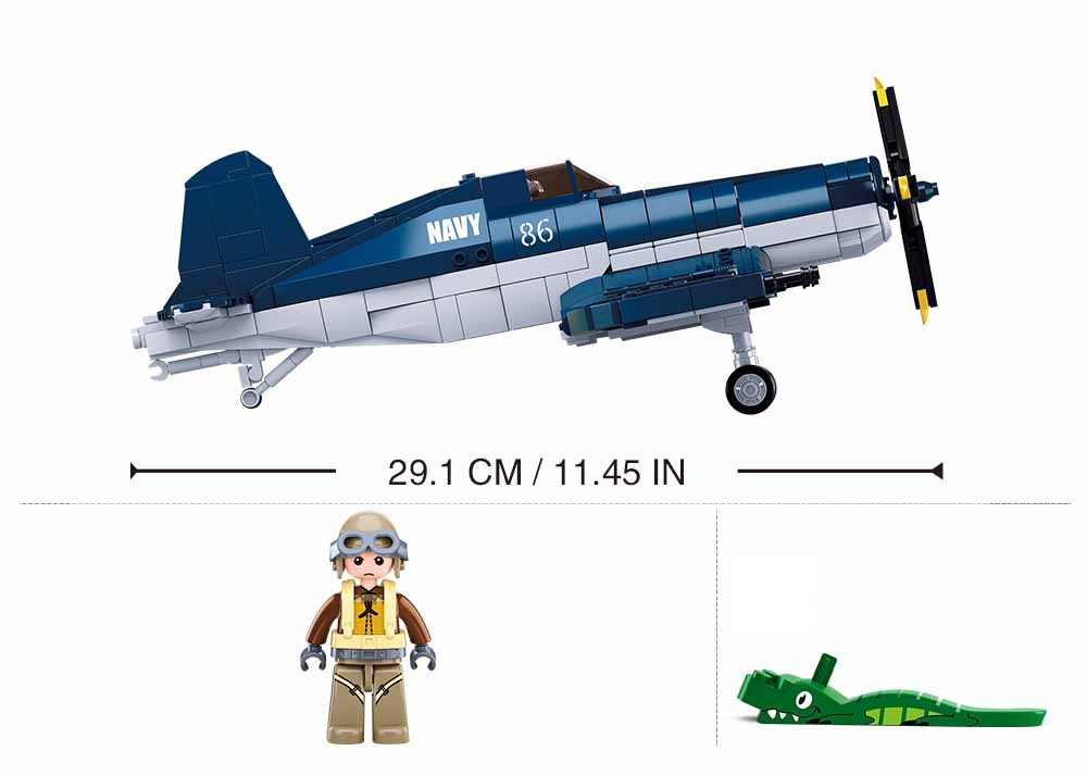 F4U Corsair WWII Fighter Plane Building Brick Kit