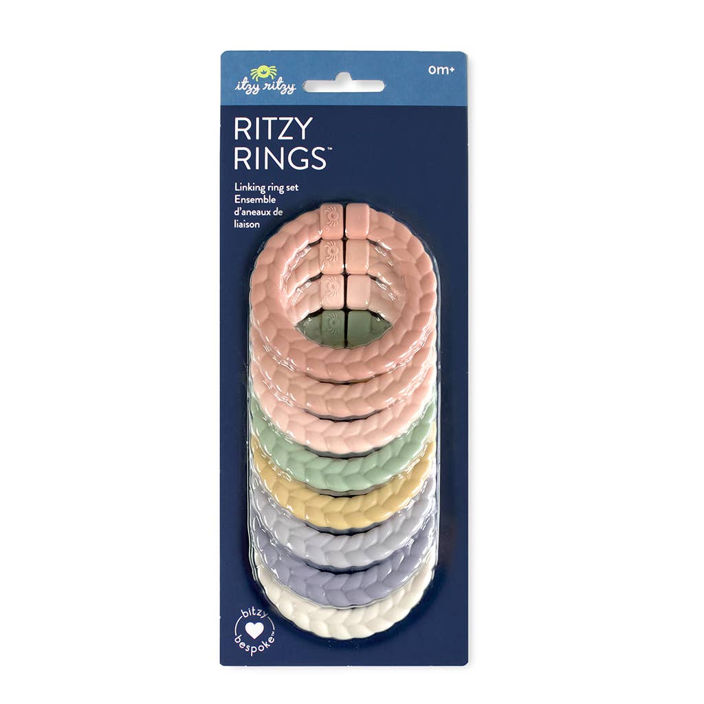 Bitzy Bespoke Itzy Rings Linking Ring Set: Neutral Rainbow