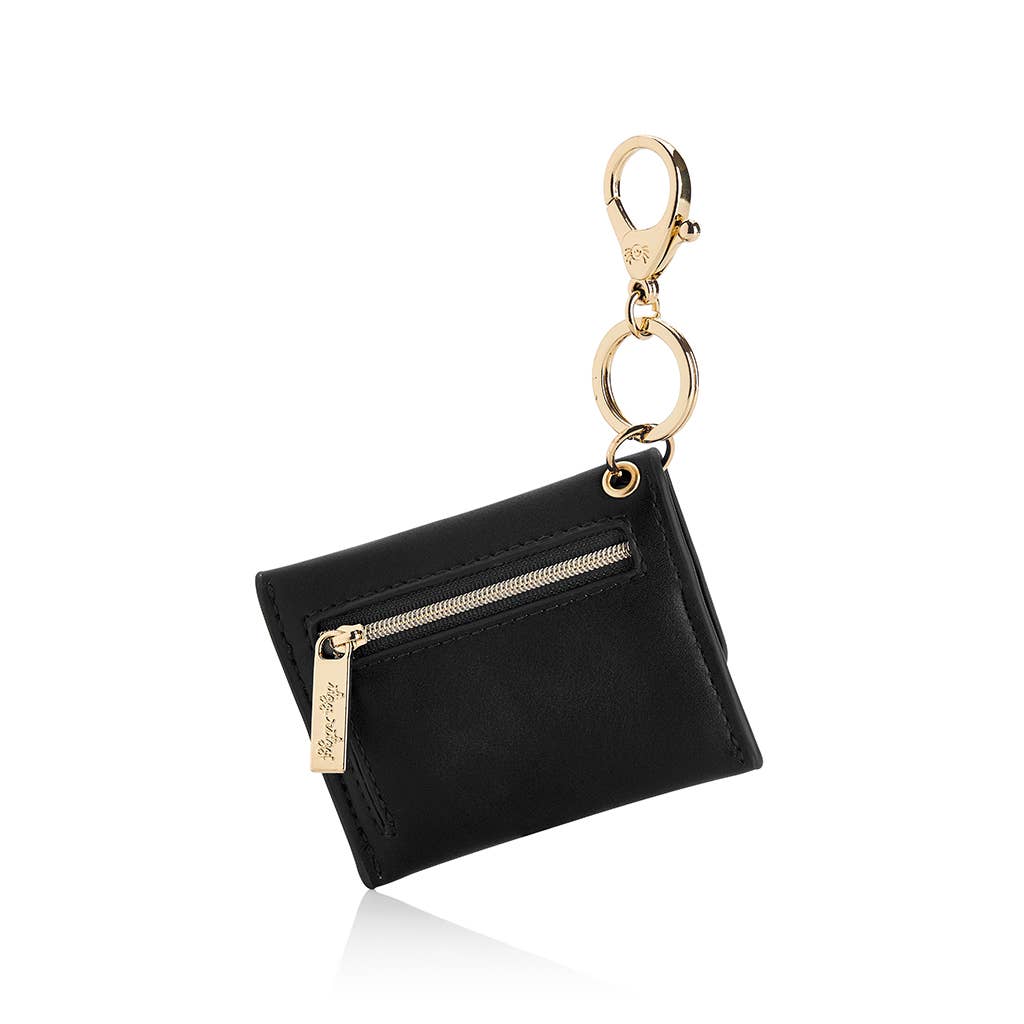 Black Itzy Mini Wallet™ Card Holder & Key Chain Charm