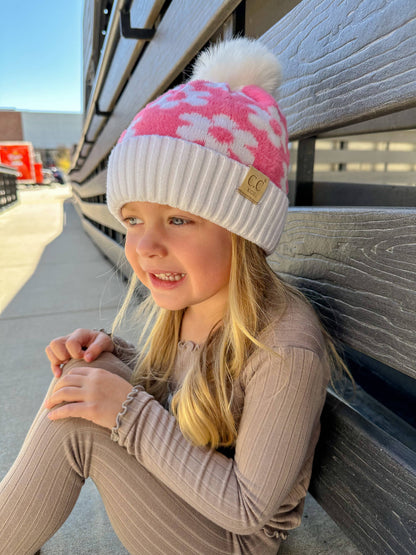C.C KIDS Daisy Faux Fur Pom Beanie for Kids