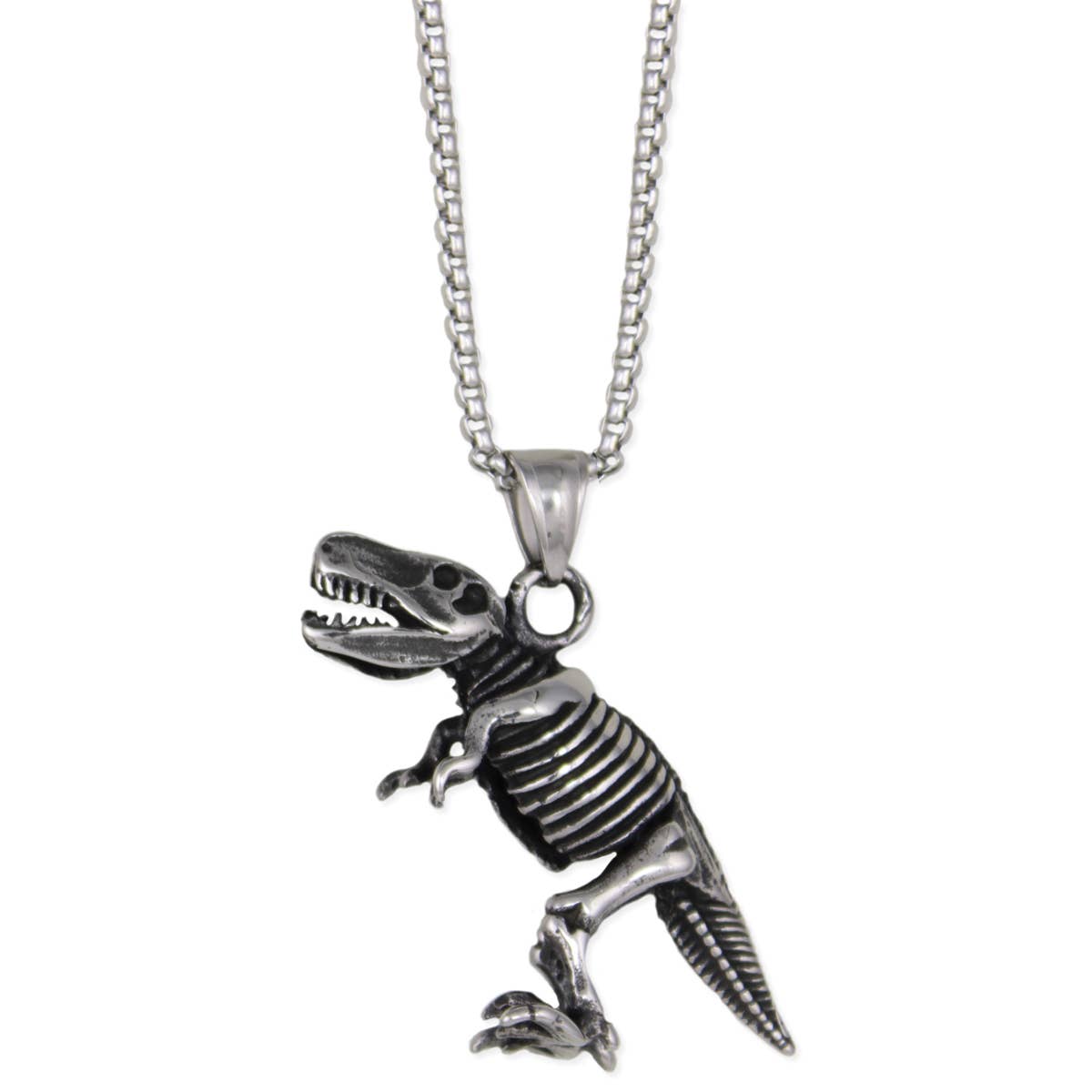 Museum Display Silver T Rex Necklace
