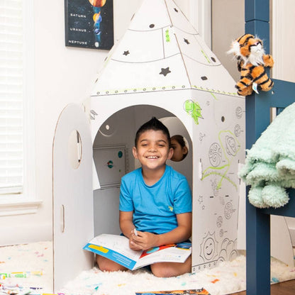 The Rocket Box Coloring Cardboard Playhouse Toy for Kids