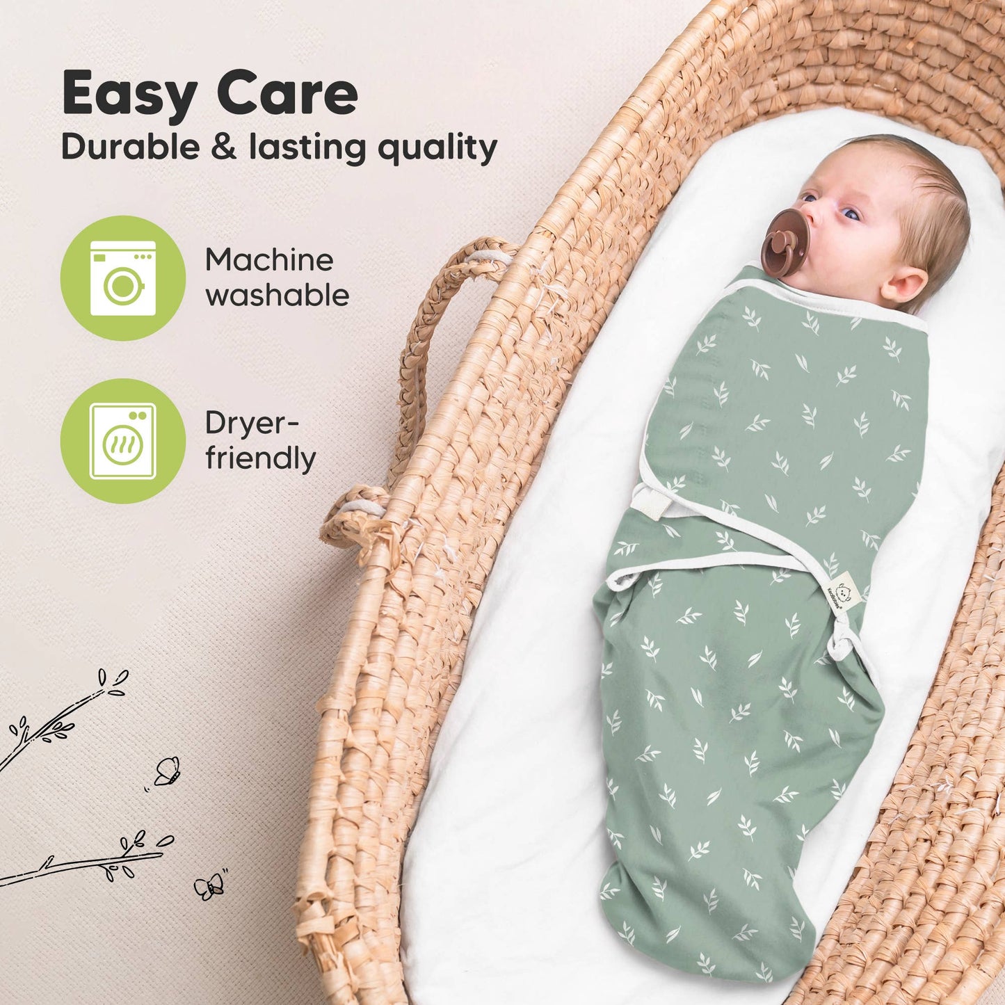 3pk Soothe Baby Swaddles Sleep Sack for Newborns - Prairie
