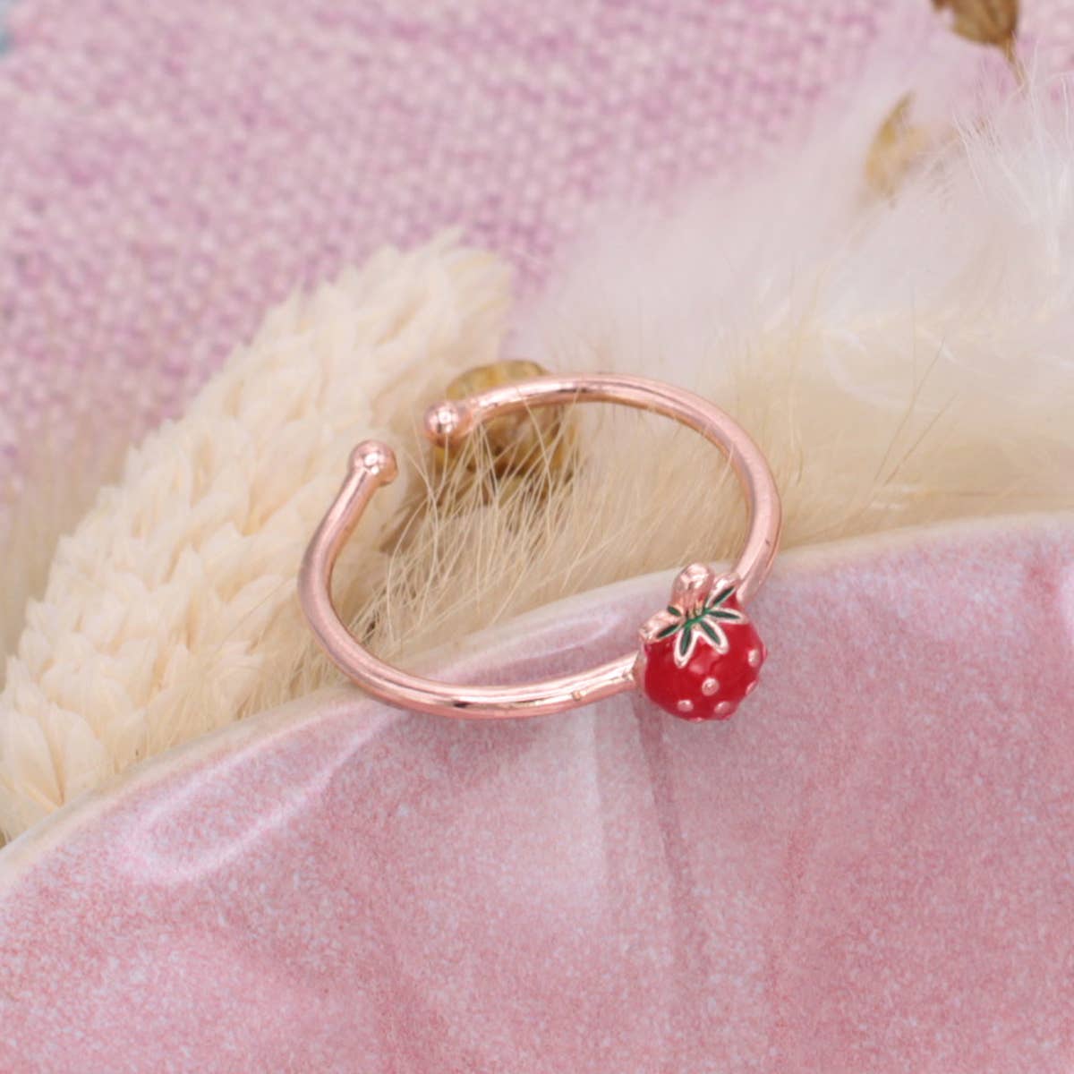 Sweet Strawberry Gold Ring