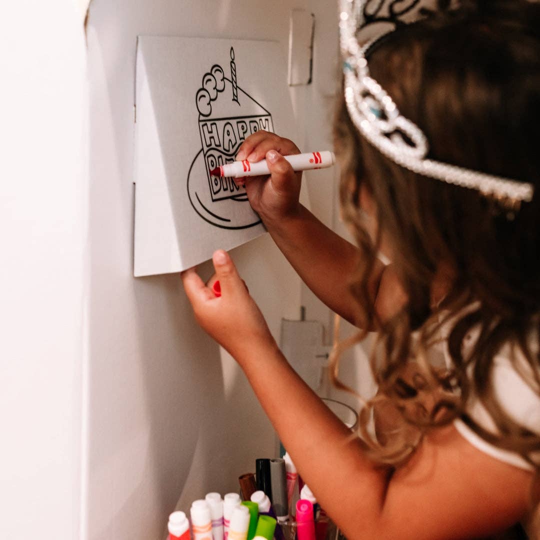 Birthday Cupcake Coloring Cardboard Playhouse Toy for Kids