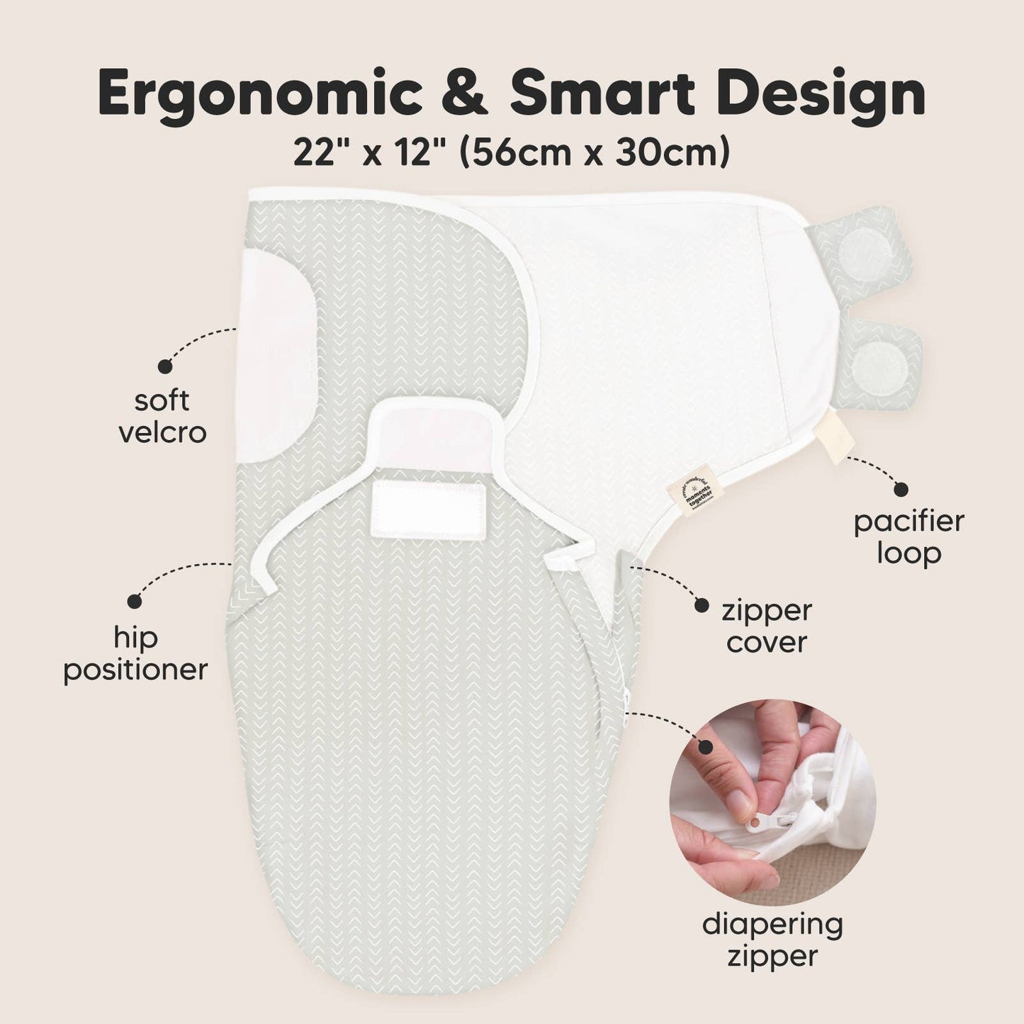 3pk Soothe Zippy Baby Swaddles, Newborn Sleep Sack