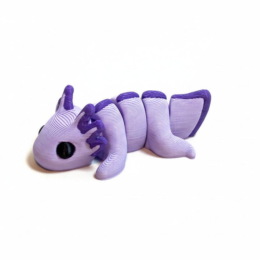 Axolotl (Purple) • Mini 3D Printed Articulated Animal • Flexi Animals • Pocket Pets • Pocket Pals • Desk Pets [#29]*