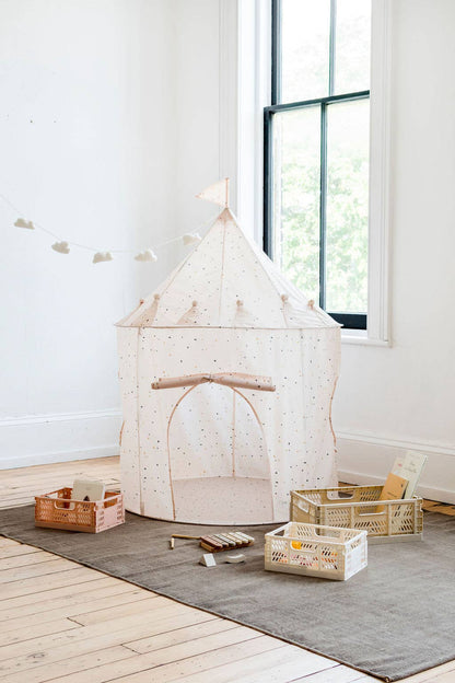 Recycled Fabric Play Tent Castle - Terrazzo Colors: Terrazzo Beige